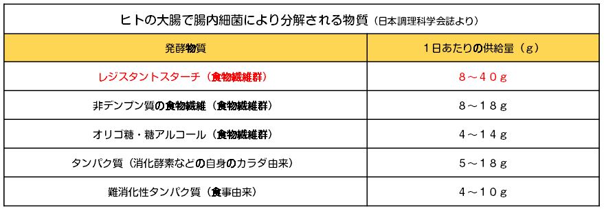 大腸での発酵分解物質